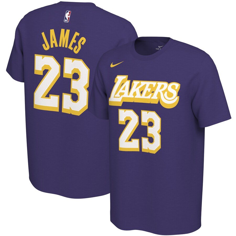 Men 2020 NBA Nike LeBron James Los Angeles Lakers Purple 201920 City Edition Variant Name  Number TShirt->brooklyn nets->NBA Jersey